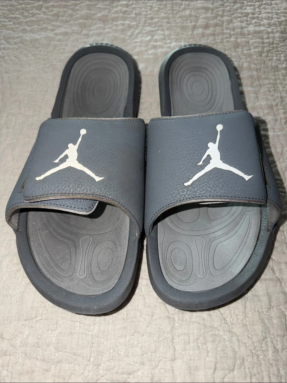 Jordan Men's Slate Gray Slide Sandals with White Jumpman
